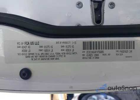 2015 Chrysler 300 300S z USA, uszkodzony, nr VIN 2C3CCAGG0FH756885